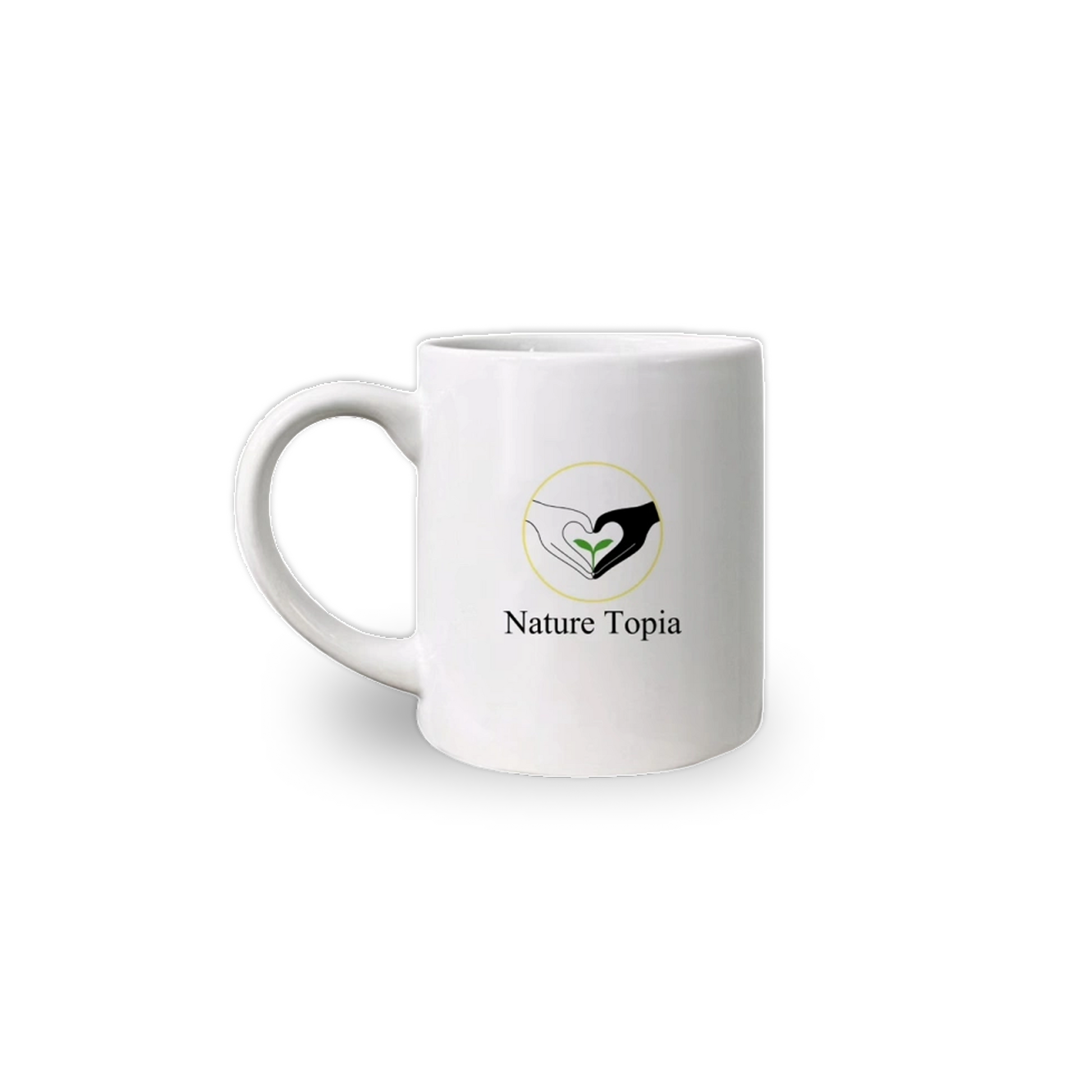 Matcha Tasse Rückseite mit Nature Topia Logo – 330 ml Keramikbecher
