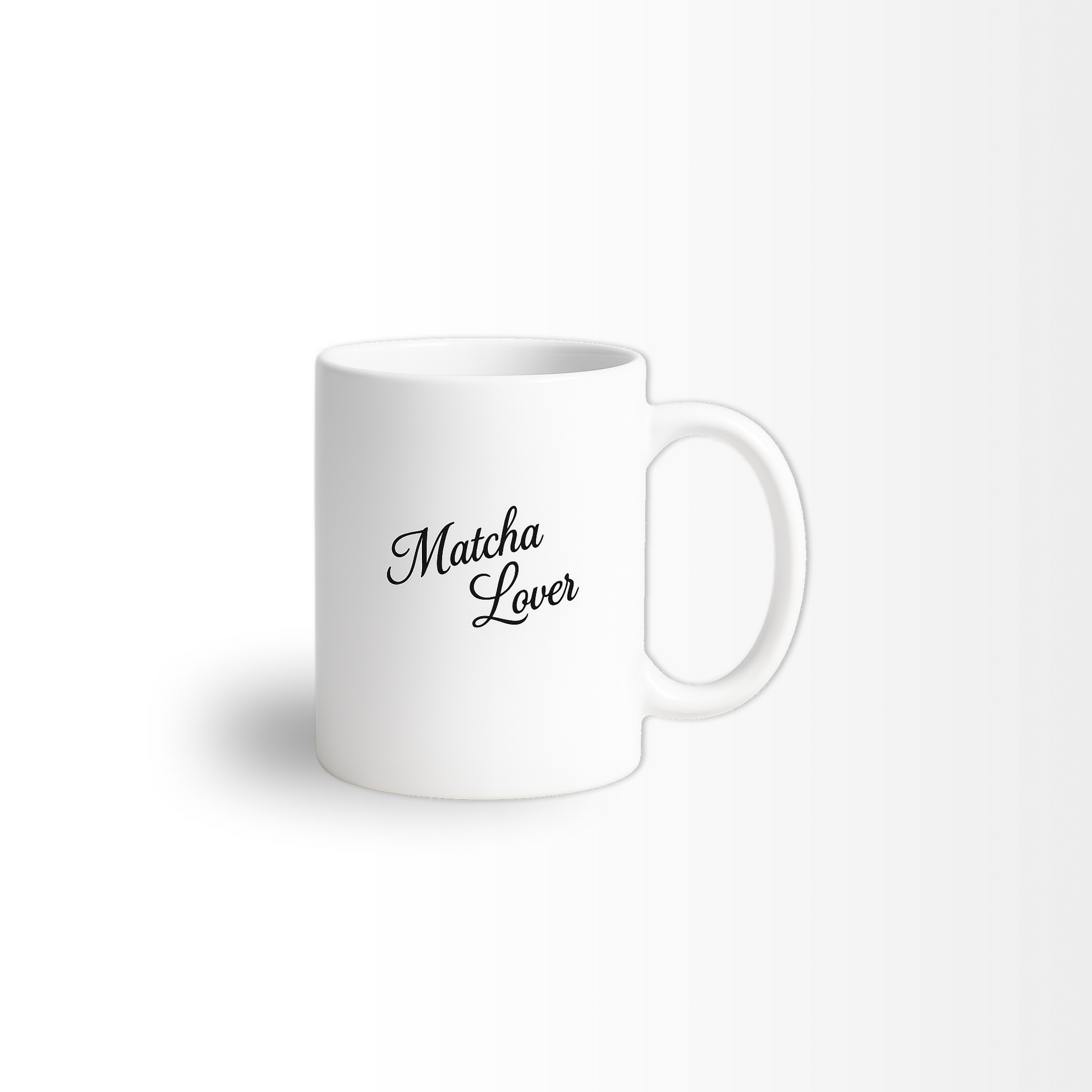 Weiße Keramik Matcha Tasse mit Matcha Lover Print – Nature Topia Logo