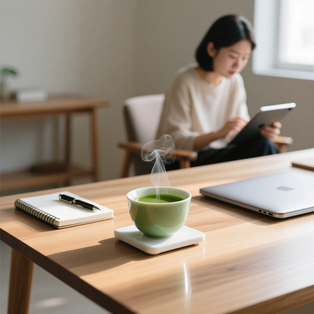 Matcha-Tee, der Fokus und Klarheit für das geistige Wohlbefinden verbessert