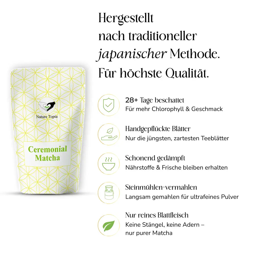 Bio Ceremonial Matcha im Doypack 30g - Bio Matcha Tee – Ceremonial Grade