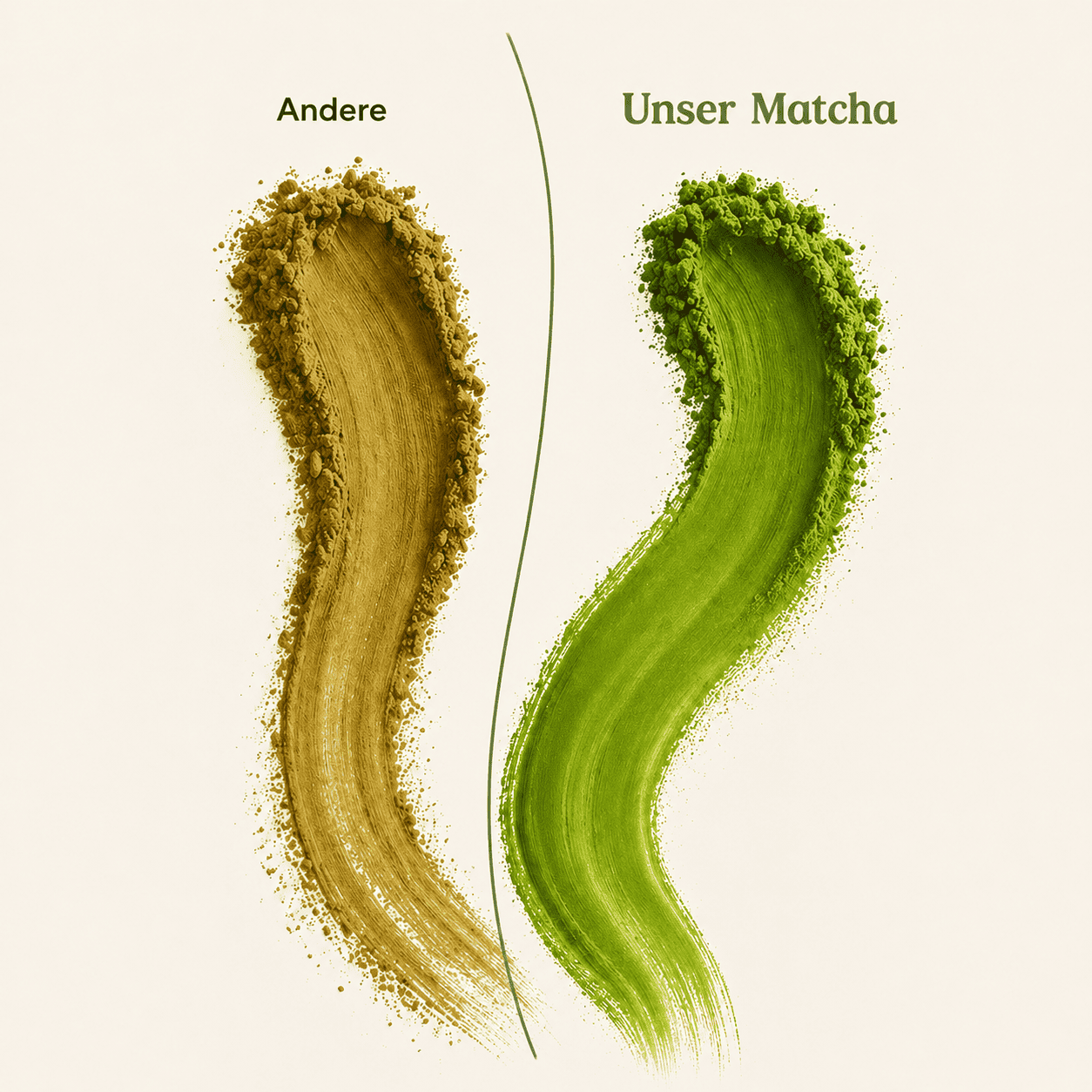 Billiger Matcha vs hochwertiger Matcha, Matcha Streichtest