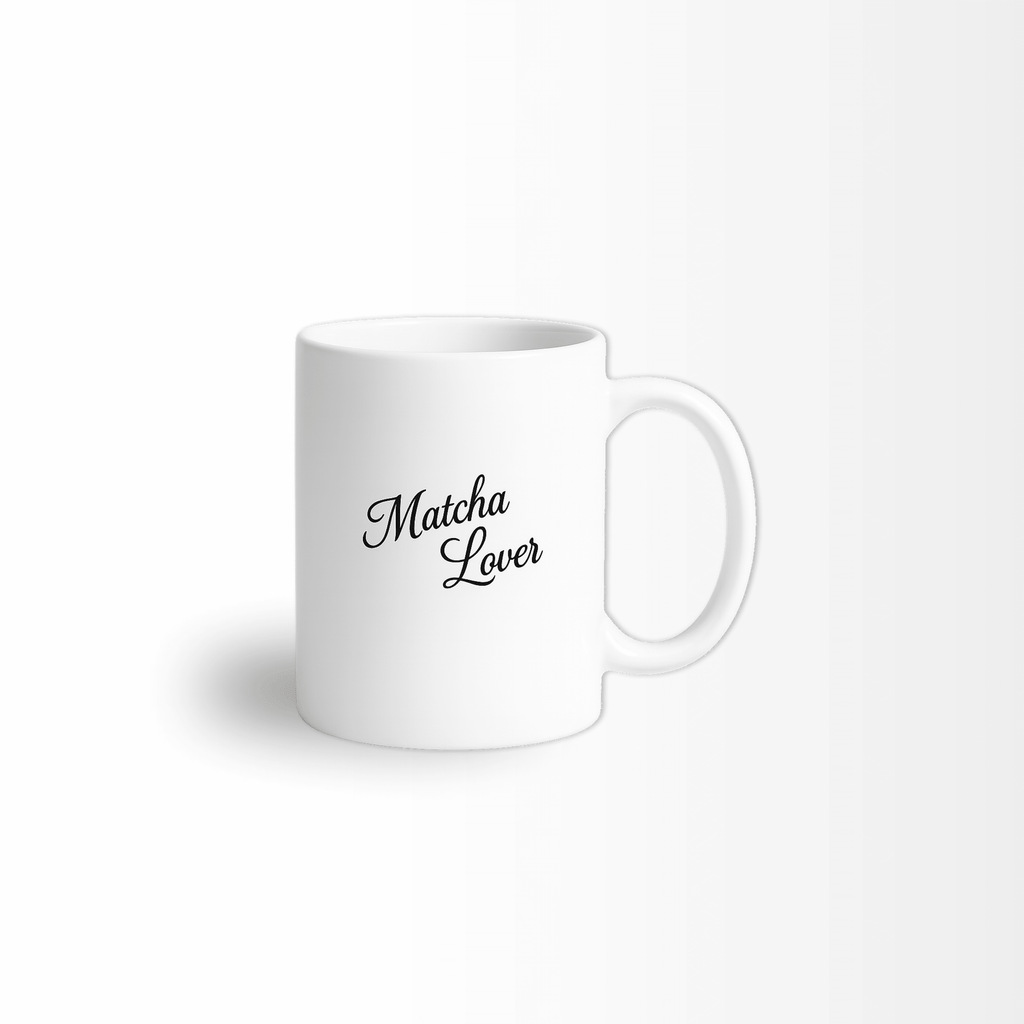 Weiße Matcha Tasse aus Keramik mit der Aufschrift „Matcha Lover“